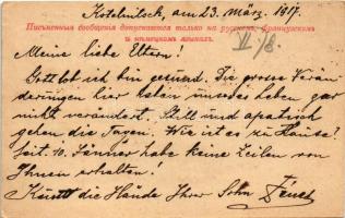 1917 Orosz hadifogoly postai levelezőlap  / Carte Postale Pour les prisonniers de guerre / WWI Austr...