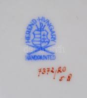 Herendi Rotschild mintás fonott kosár. Kézzel festett, jelzett, hibátlan. d: 12 cm