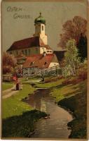 1907 Osterstimmung Meissner & Buch Künstler-Postkarten Serie 1461. litho s: Paul Hey (EK)