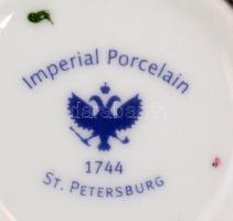 Imperial Porcelain St. Petersburg 1744. Díszdobozos két személyes mokkás készlet. Kézzel festett, je...