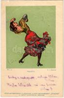 1899 III. 17. Seguedilla. Künstler-Postkarten D. Münchner Illustr. Wochenschrift Jugend G. Hirths Kunstverlag, München s: F. v. Reznicek (small tear)