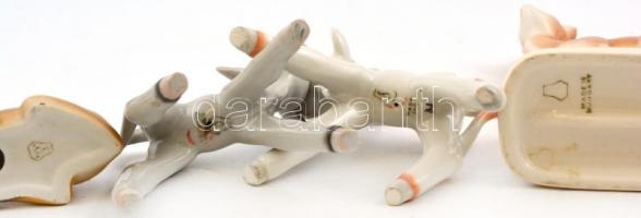 Erdő állatai 4 db Drasche porcelán figura. Őz, kecske. Kézzel festettek, jelzettek, kis kopásokkal 6...