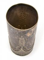 Ezüstözött szecessziós keresztelő pohár. 9,5 cm Kis horpadásokkal
