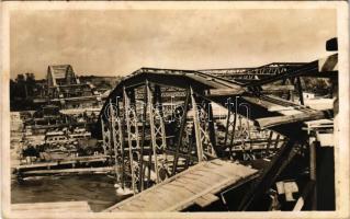 1941 Gyékényes-Zákány. A robbantott Dráva híd helyreállítása. 101. Vép. e. / WWII Hungarian military, bridge rebuilding (fl)