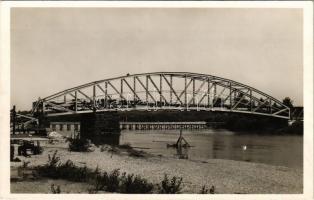 Gyékényes-Zákány. A robbantott Dráva híd helyreállítása. I. hídmező. 101. Vép. e. / WWII Hungarian military, bridge rebuilding