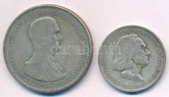 1930. 5P "Horthy Jobbra" Ag + 1936. 2P Ag "Liszt Ferenc" T:2-,3 patina Adamo P7.3, P8