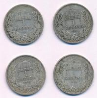 1893KB-1896KB 1K Ag "Ferenc József" (4xklf) T:2-3 patina  
Adamo K5