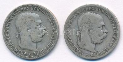 Ausztria 1893. 1K Ag Ferenc József (2x) T:3  Austria 1893. 1 Corona Ag Franz Joseph (2x) C:F  Krause KM#2804