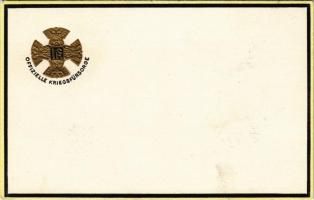 Offizielle Kriegsfürsorge. Offizielle Karte für Rotes Kreuz, Kriegsfürsorgeamt, Kriegshilfsbüro Nr. 49. / WWI Austro-Hungarian K.u.K. military charity card, Christmas greeting, Emb. golden