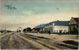 Perbete, Pribeta; Hlavná ulica / Fő utca, izraelita templom, zsinagóga. Weisz Izidor kiadása / main street, synagogue (fl)