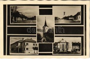 1949 Tornalja, Safárikovo, Tornala; Fő utca, templom, városháza, emlékmű / main street, church, town hall, monument (EK)