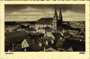 1940 Komárom, Komárno; látkép, templom / general view, church