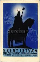 1938 Budapest XXXIV. Nemzetközi Eucharisztikus Kongresszus. Készüljünk a Magyar Kettős Szentévre! Szent István első magyar király megdicsőülésének 900 éves jubileuma / 34th International Eucharistic Congress s: Kálna B. (EK)