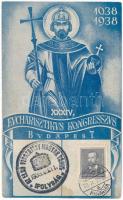 1938 Budapest XXXIV. Nemzetközi Eucharisztikus Kongresszus / 34th International Eucharistic Congress + 1938 Az Első Visszatért Magyar Város Ipolyság So. Stpl. (fa)