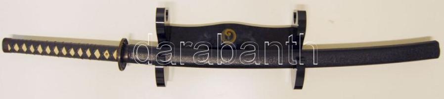 Nagy szamurájkard bör tokkal és fa álvánnyal 100 cm