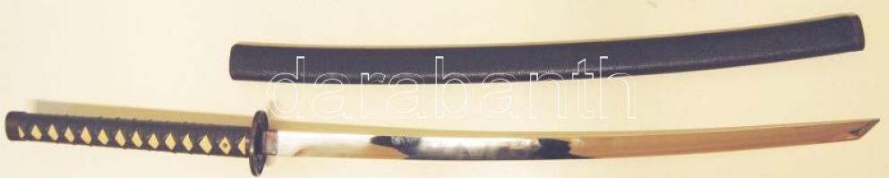 Nagy szamurájkard bör tokkal és fa álvánnyal 100 cm