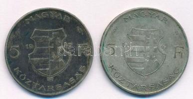 1947. 5Ft Ag "Kossuth" (2x) T:3 patina Adamo F8.1