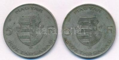 1947. 5Ft Ag "Kossuth" (2x) T:3 patina Adamo F8.1