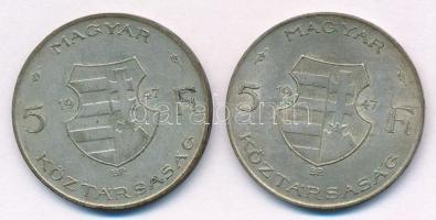 1947. 5Ft Ag "Kossuth" (2x) T:3 patina Adamo F8.1