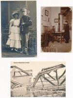 6 db katonai képeslap, fotólap + 4 db fotó