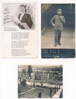 6 db katonai képeslap, fotólap + 3 db fotó + 1 tábori lap