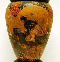 XIX. század második fele népies díszítésű fa váza 50cm