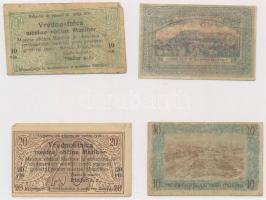 Szerb-Horvát-Szlovén Királyság / Zágráb 1919. 10f + Maribor 1919. 10V + 20V + 1919. Ljubjana 20V T:I...