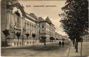 1921 Győr, kereskedelmi iparkamara (képeslapfüzetből / from postcard booklet)