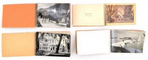 cca 1960 Balatoni városok fénykép füzet: Badacsony, Balatonföldvár, Balatonfüred, Balatonlelle. 10x6 cm
