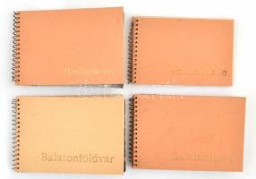 cca 1960 Balatoni városok fénykép füzet: Badacsony, Balatonföldvár, Balatonfüred, Balatonlelle. 10x6...