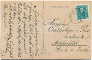 1935 Ózd, vasgyár. Leporellolap a Király szállodával és Munkásolvasóegylettel + "ÓZD-MISKOLC&qu...