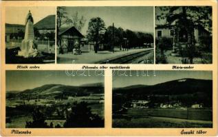 1937 Piliscsaba, Hősök szobra, Tábor vasútállomás, Mária szobor, északi tábor