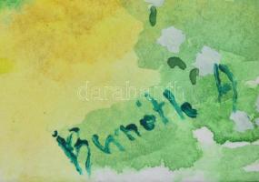 Bernáth A jelzéssel: Bányató. Akvarell, papír. Üvegezett fa keretben, 20×29 cm