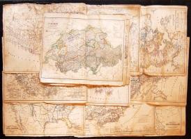cca 1900 19 db európai térkép vegyes minőségben