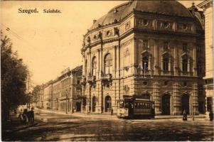 1912 Szeged, színház, villamos