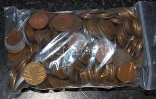 Német Birodalom/Weimari Köztársaság 1924-től 1kg vegyes váltópénz 1Pf, 2Pf, 5Pf, 10Pf, jó hagyaték tétel T:2/3,3,4 (nagyon kevés)