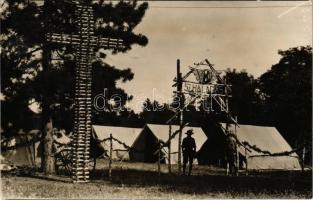 1927 Jósvafői cserkésztábor, 57. Haladás cserkészcsapat tábora / Hungarian scout camp in Jósvafő. photo