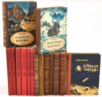 9 db Verne regény sorozat kötésben nagyrészt + Jankovich Ferenc 6 könyve, sorozatkötésben