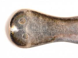 Ezüst(Ag) 6 db teás kanál, jelzett, h: 15,5 cm, nettó: 175 g