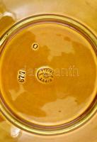 3 db Steidl Znaim antik levélmintás kerámia süteményes tányér, kézzel festett, jelzett, 677 formaszá...