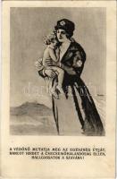 1923 A védőnő mutatja meg az egészség útját, harcot hirdet a csecsemőhalandóság ellen, hallgassatok a szavára! Amerikai Vöröskereszt Anya- és Csecsemővédő akciója Magyarországon / Hungarian health visitor propaganda s: Földes (ázott / wet damage)