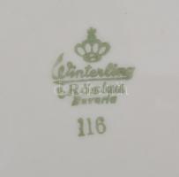 Össz. 3 db klf. porcelán tányér: Habsburg-China Moritz Zdekauer süteményes tányér, matricás, jelzett...