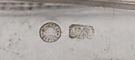 Ezüst(Ag) apró fekete és átlátszó kövekkel díszített fonatos gyűrű, jelzett, méret: 56, bruttó: 6,2 ...