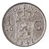 Holland Kelet-India 1942S 1/10G Ag T:2
Netherlands East Indies 1942S 1/10 Gulden Ag C:XF
Krause KM...
