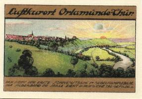 Német Birodalom/Weimari Köztársaság/Orlamünde 1921. 25Pf, 50Pf (6x), mind klf, teljes sor! T:I