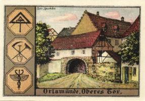 Német Birodalom/Weimari Köztársaság/Orlamünde 1921. 25Pf, 50Pf (6x), mind klf, teljes sor! T:I