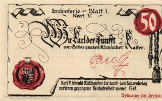 Német Birodalom/Weimari Köztársaság/Mühlhausen 1921. 50Pf (5x) mind klf, teljes sor! T:I