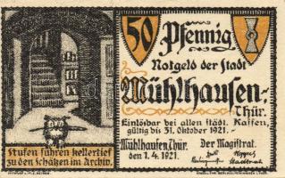 Német Birodalom/Weimari Köztársaság/Mühlhausen 1921. 50Pf (5x) mind klf, teljes sor! T:I