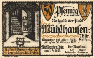 Német Birodalom/Weimari Köztársaság/Mühlhausen 1921. 50Pf (5x) mind klf, teljes sor! T:I