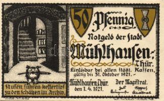 Német Birodalom/Weimari Köztársaság/Mühlhausen 1921. 50Pf (5x) mind klf, teljes sor! T:I